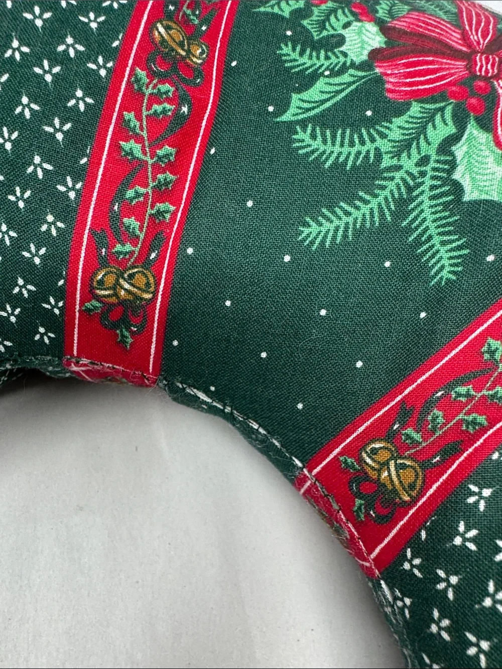 HANDMADE GOOSE CHRISTMAS WREATH FABRIC HOLIDAY NEEDS REPAIR VINTAGE COTTAGECORE